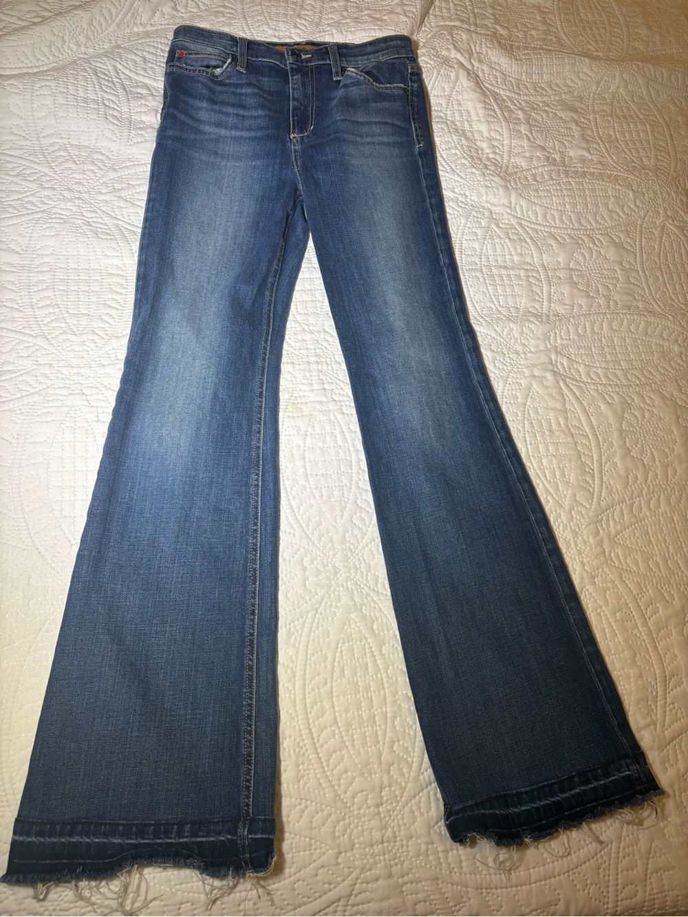 Joe’s Jeans The Markie Flare Miyu Japanese Denim Size 28 High Rise Raw Hem Y2K - Picture 2 of 14